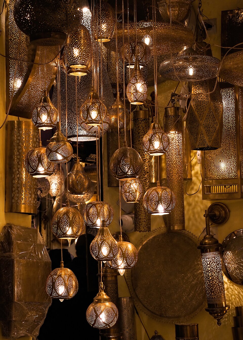Lámparas del zoco Haddadine, Marrakech